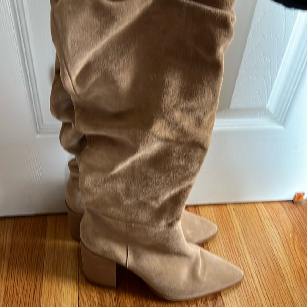 Steve Madden Suede Slouch Boot Tan 10